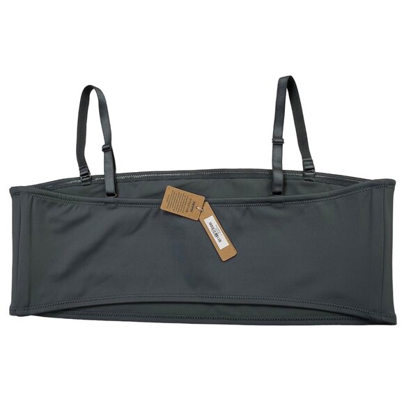 SKIMS Shaping Swim Set Bandeau Top +‎ Dipped Bikini Bottom Gunmetal 3X - Picture 6 of 13